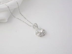 CDE Sparking White Crystal Moonstone Necklace Silver CDE6154SV