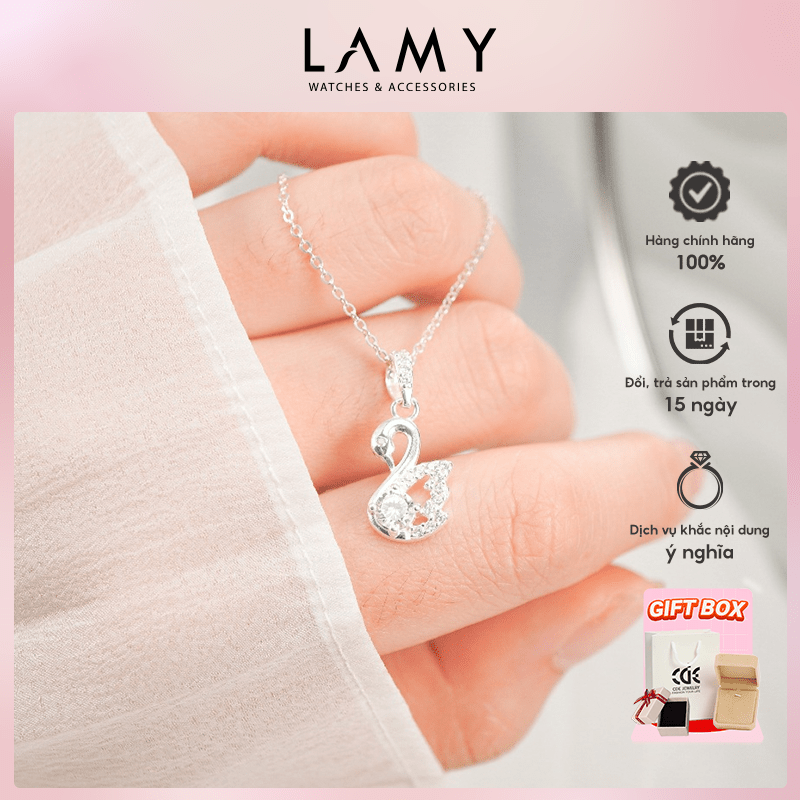 Dây chuyền thiên nga pha lê CDE Bạc CDE6369