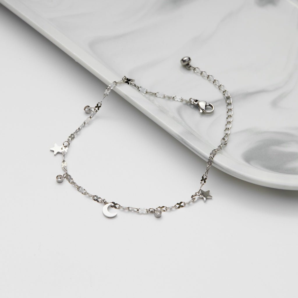 Lắc chân CDE Moon &amp; Star Bạc CDE9004SV Lắc chân nữ