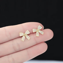 CDE Bow Earrings Gold CDE3026GG Women's Silver Earrings - Premium S925 Full Box