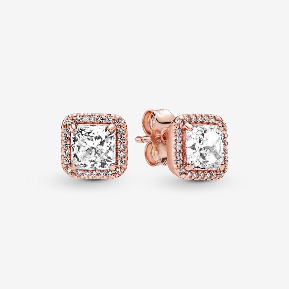 Hoa tai CDE Square Sparkle Vàng hồng CDE3048RG - Hoa tai bạc cao cấp dành cho nữ S925 ALE