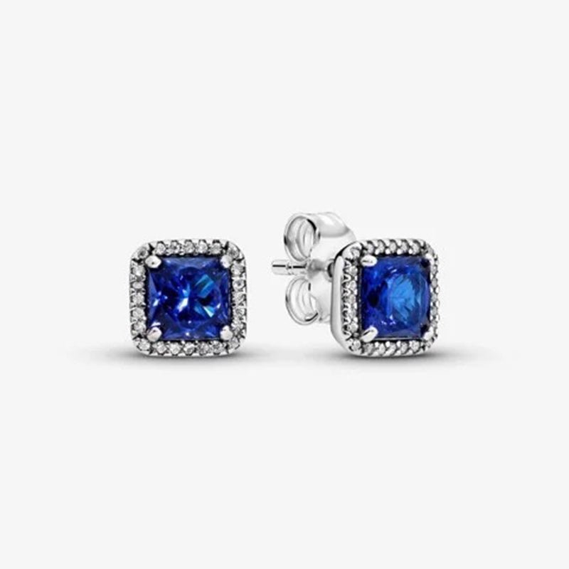 Hoa tai CDE Square Sparkle Blue CDE3048BLU - Hoa tai bạc cao cấp dành cho nữ S925 ALE