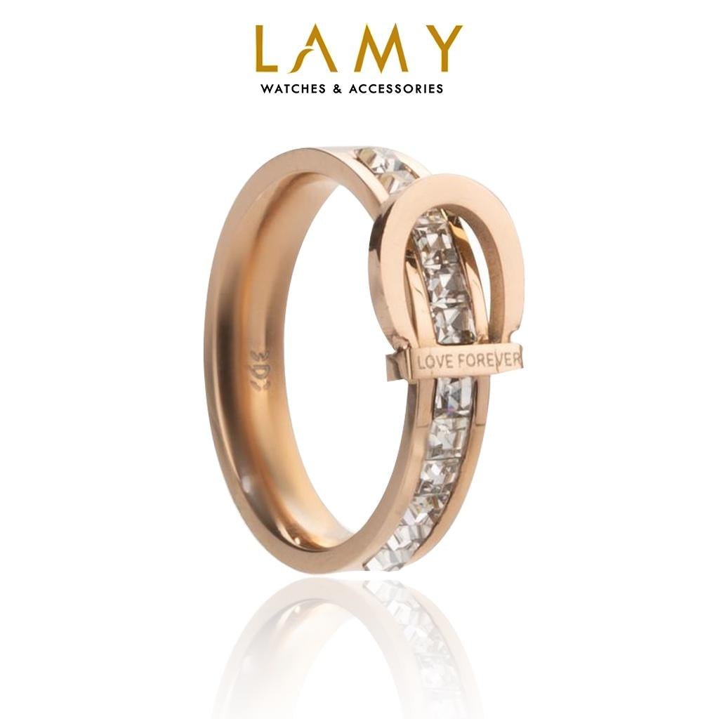 Nhẫn vàng hồng pha lê Love Forever CDE CDE8010