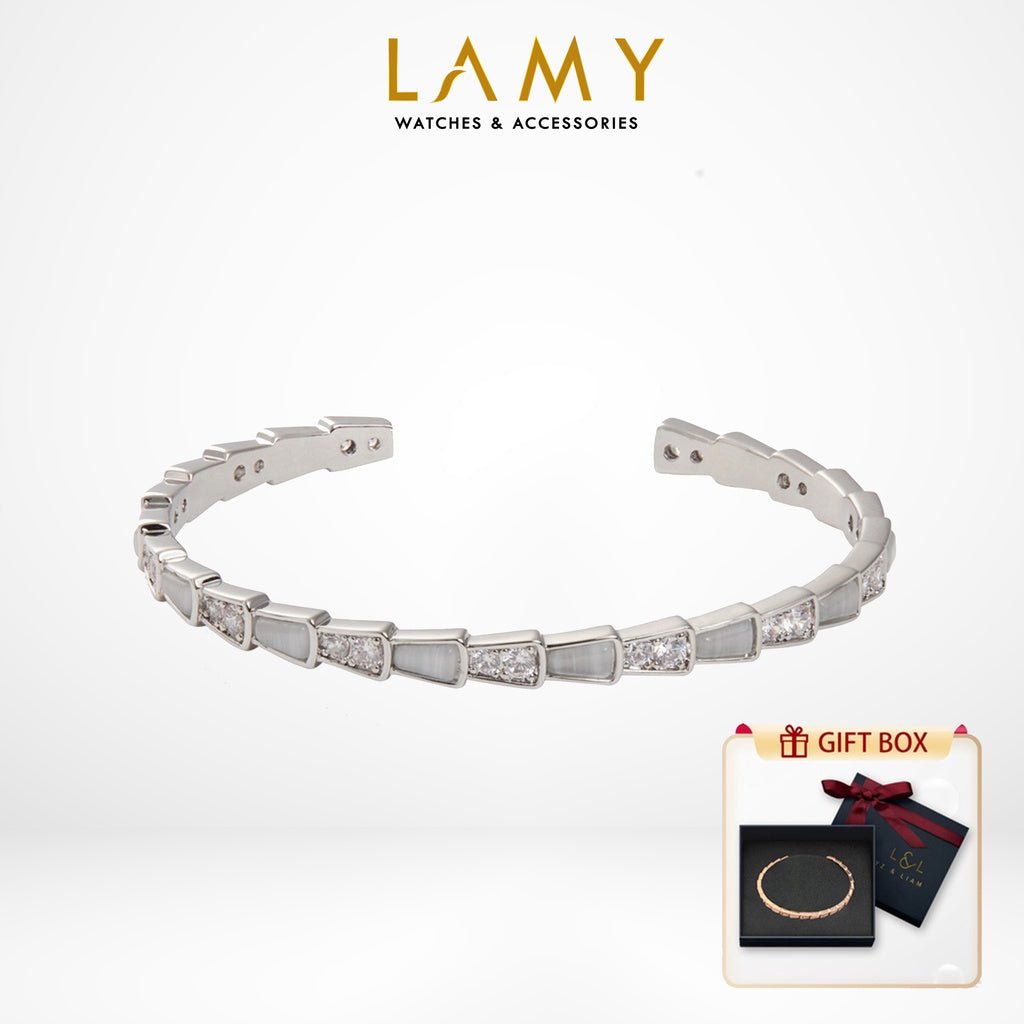 LYZ &amp; LIAM Serpenti Viper L&amp;L Cuff Silver LL2019SV - Hộp Quà Tặng