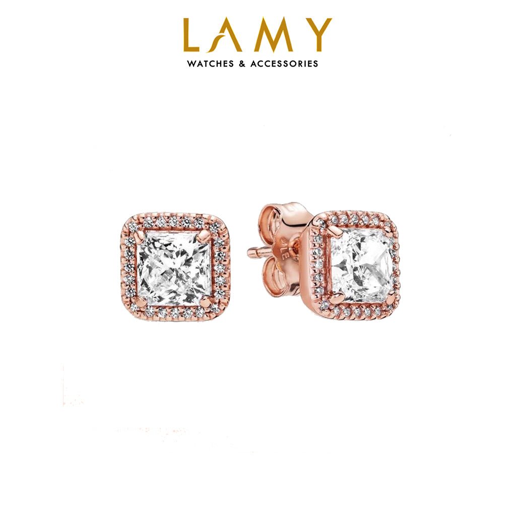 Hoa tai CDE Square Sparkle Vàng hồng CDE3048RG - Hoa tai bạc cao cấp dành cho nữ S925 ALE