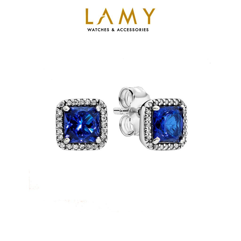 Hoa tai CDE Square Sparkle Blue CDE3048BLU - Hoa tai bạc cao cấp dành cho nữ S925 ALE