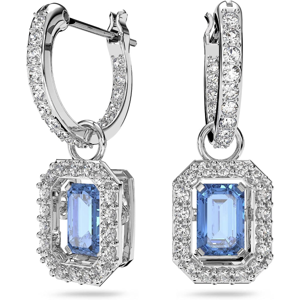 Hoa tai bạc cắt hình bát giác CDE Blue Millenia Drop CDE3075BLU