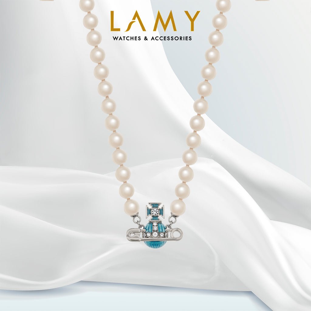 Dây chuyền ngọc trai Kitty CDE Aqua Bohemica Bạc CDE6208