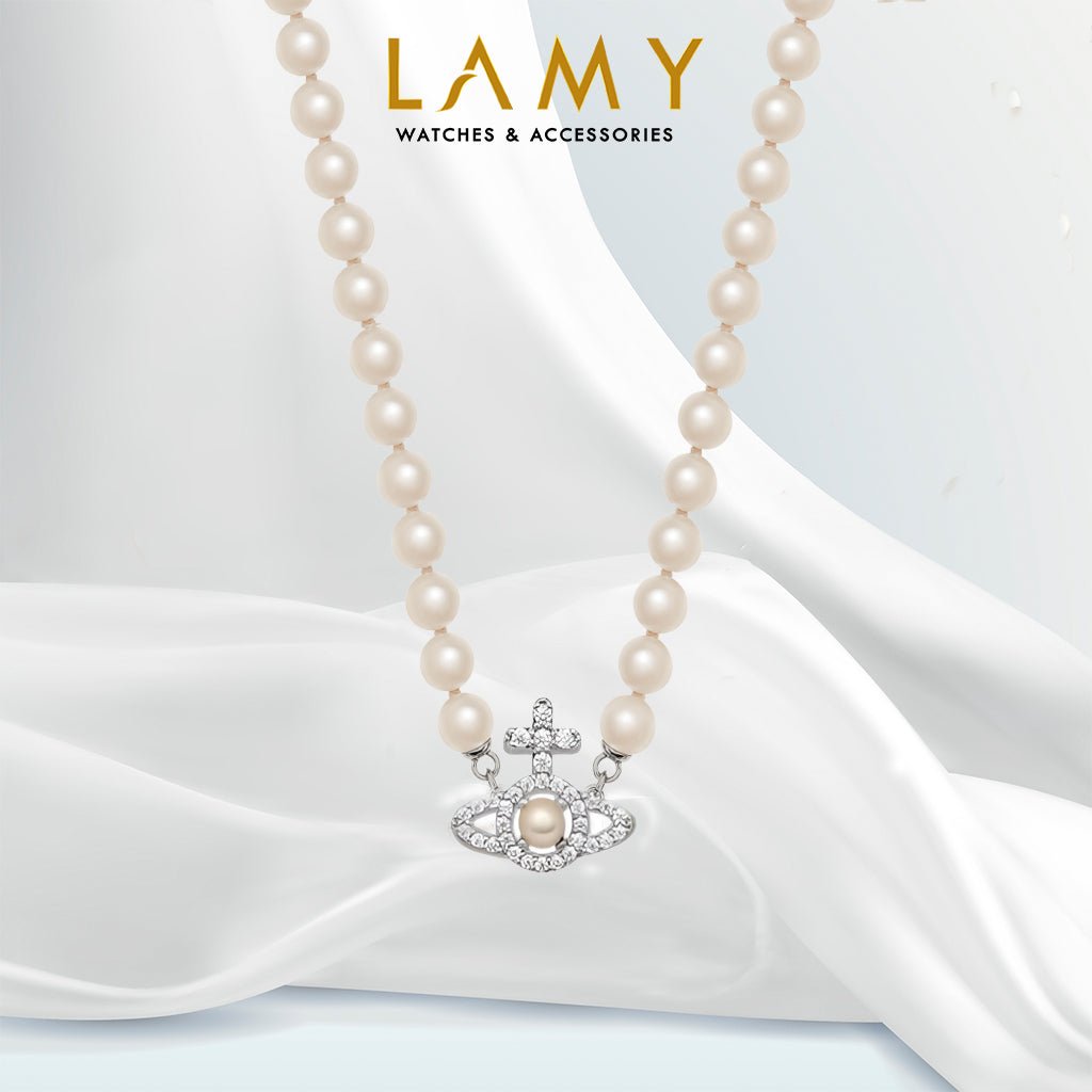 Dây chuyền CDE Olympia Beaded Pearl Orb Bạc CDE6209