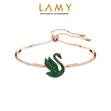 Vòng tay pha lê xanh Iconic Swan vàng hồng CDE2097GR