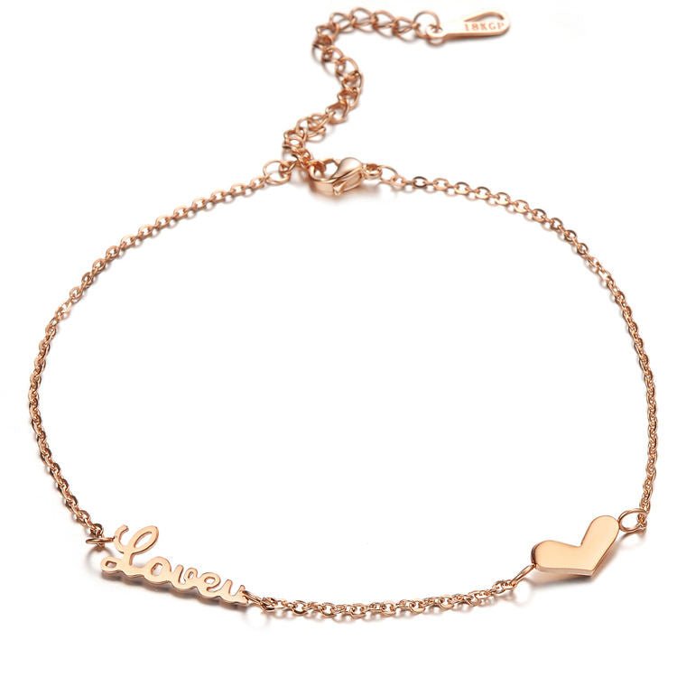 Lắc chân bạc CDE Heart And Love CDE9001RG - Lắc chân bạc cao cấp dành cho nữ