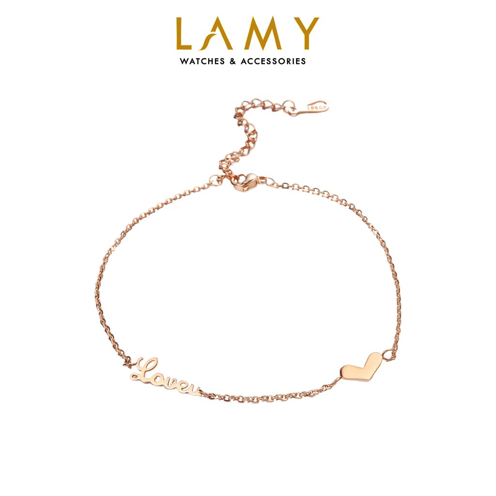 Lắc chân bạc CDE Heart And Love CDE9001RG - Lắc chân bạc cao cấp dành cho nữ