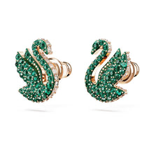 Hoa tai pha lê xanh lá cây CDE Iconic Swan CDE2097GR & CDE3133G