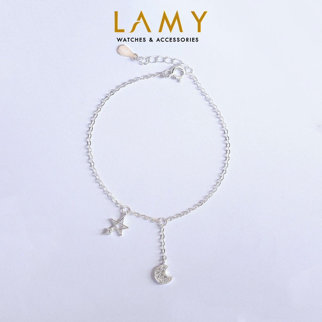 Lắc chân bạc CDE Moonlit Star Sky CDE9026SV - Lắc chân bạc cao cấp dành cho nữ