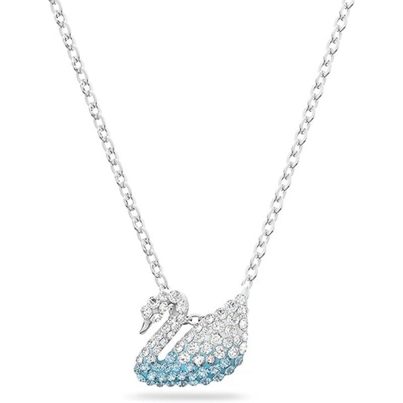 Dây chuyền thiên nga pha lê pastel mang tính biểu tượng màu xanh CDE6374BE