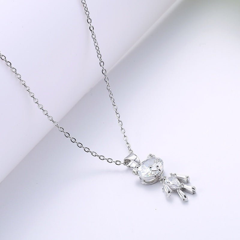 Dây chuyền bạc hình gấu bông pha lê CDE cho trẻ em dành cho nữ CDE6391SV