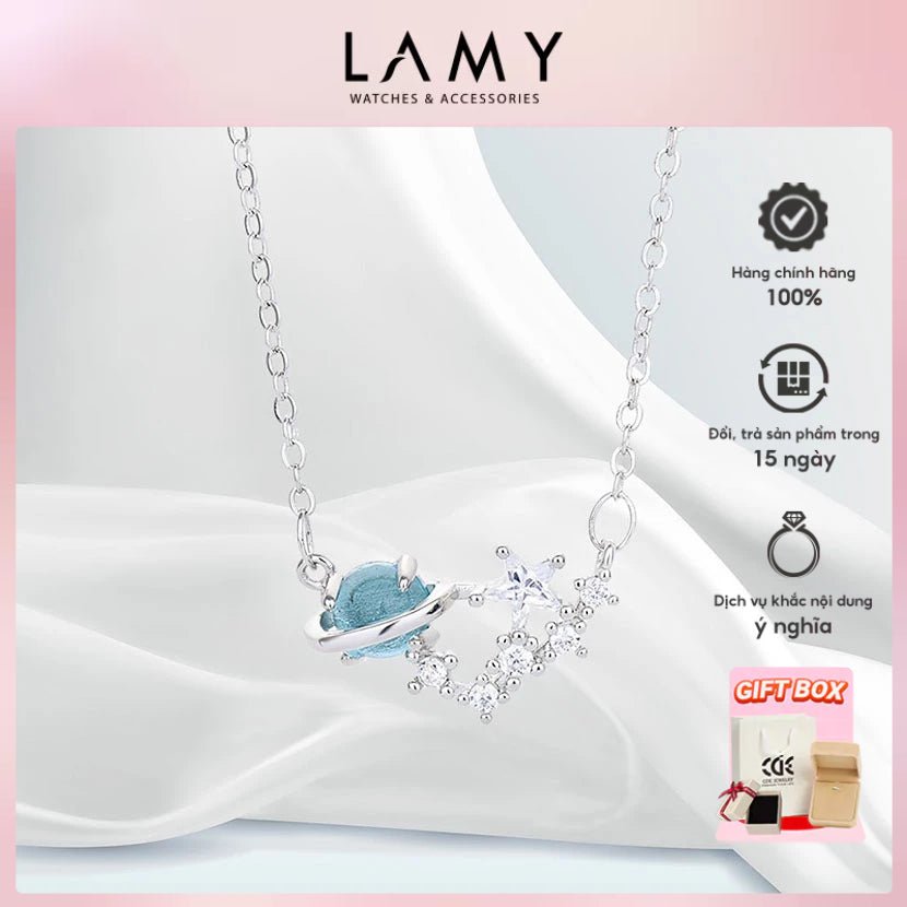 Dây chuyền bạc đá mặt trăng pha lê CDE CDE6352