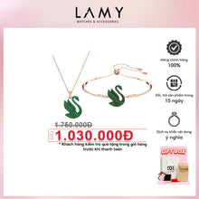 Dây chuyền pha lê xanh lá cây CDE Iconic Swan CDE6190GR & CDE2097GR