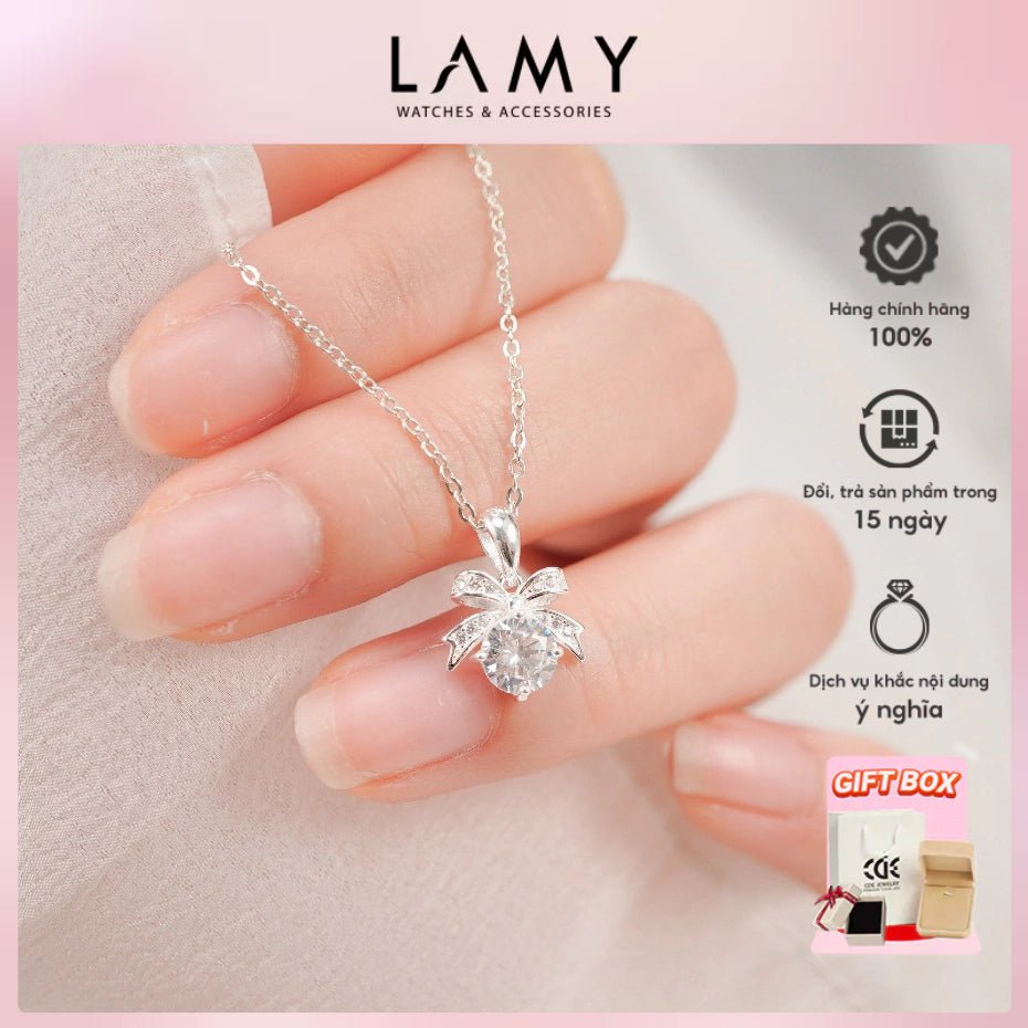 Dây chuyền mặt nơ CDE Bạc CDE6359