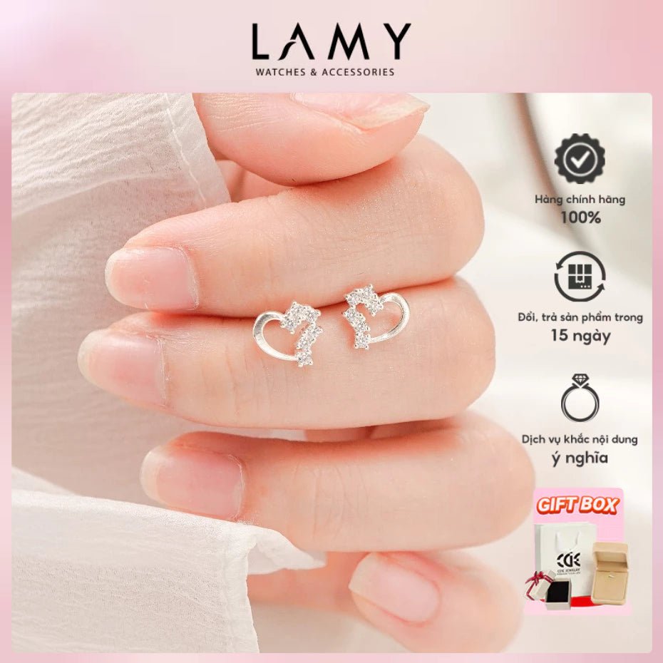 Hoa tai bạc CDE Sweet Heart CDE3217 Hoa tai bạc Sterling