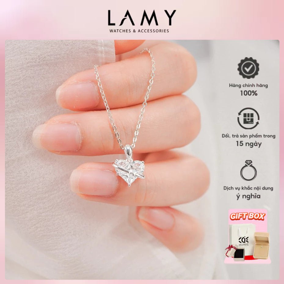 Dây chuyền bạc hình trái tim pha lê CDE CDE6366