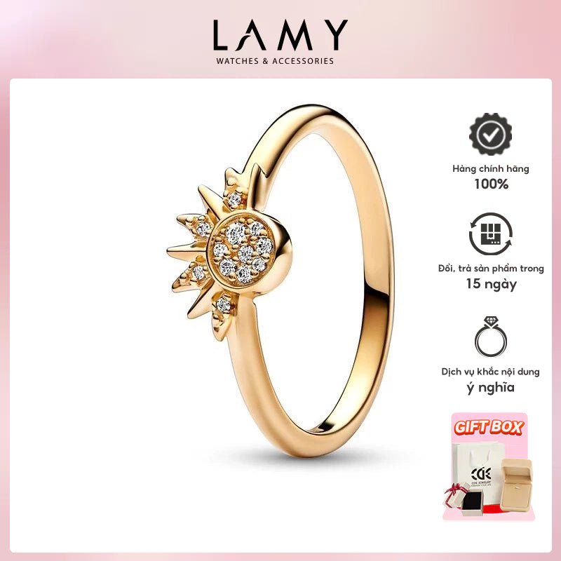 Nhẫn vàng lấp lánh mặt trời CDE Celestial dành cho nữ CDE8372GG