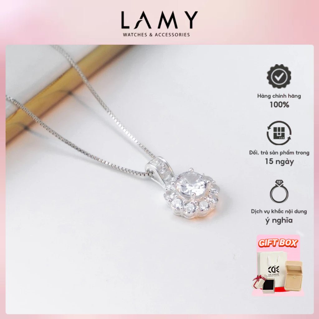 Mặt dây chuyền bạc pha lê CDE hoa CDE6252