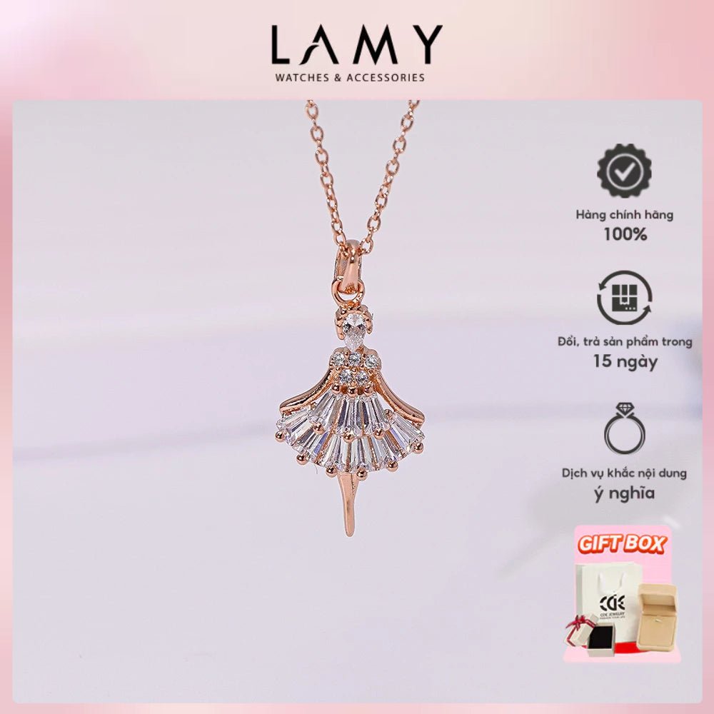 Mặt dây chuyền công chúa Ballerina CDE vàng hồng CDE6398RG - Dây chuyền nữ cao cấp