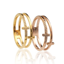 CDE Elsa T Crystal Dual Rose Gold Ring CDE8028