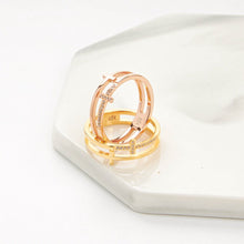 CDE Elsa T Crystal Dual Rose Gold Ring CDE8028