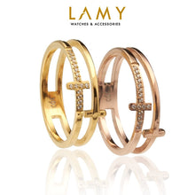 CDE Elsa T Crystal Dual Rose Gold Ring CDE8028